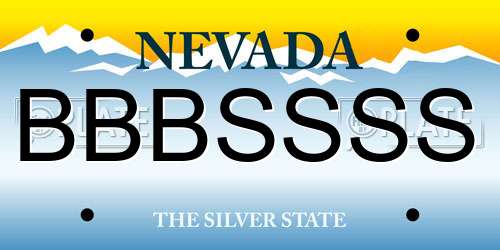BBBSSSS Nevada License Plate