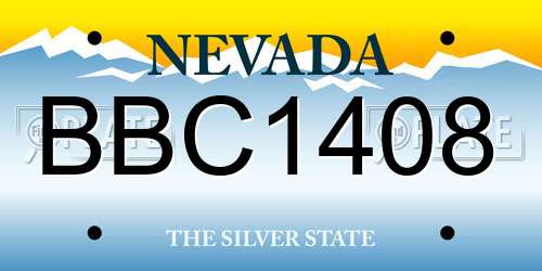 BBC1408 Nevada License Plate