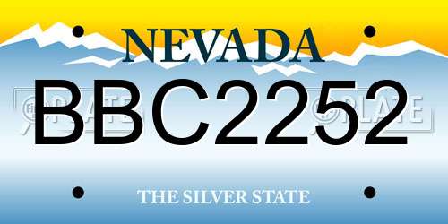 BBC2252 Nevada License Plate