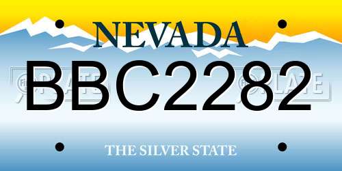 BBC2282 Nevada License Plate