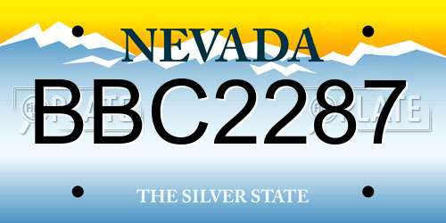 BBC2287 Nevada License Plate