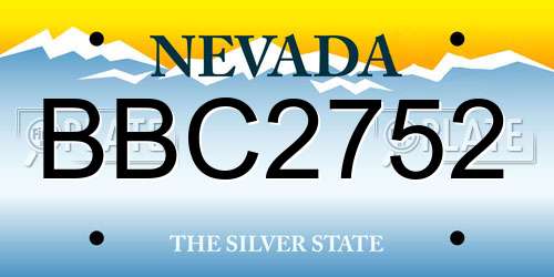 BBC2752 Nevada License Plate