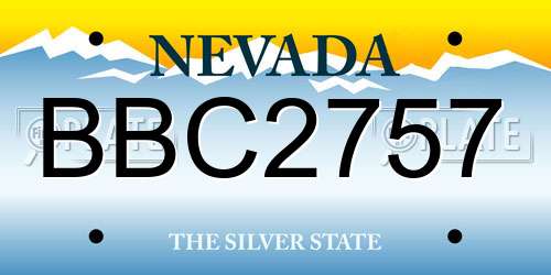 BBC2757 Nevada License Plate