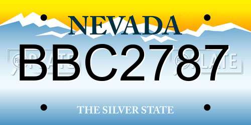 BBC2787 Nevada License Plate
