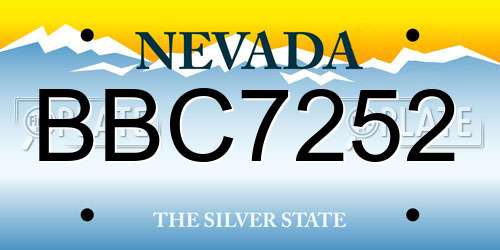 BBC7252 Nevada License Plate