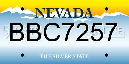BBC7257 Nevada License Plate