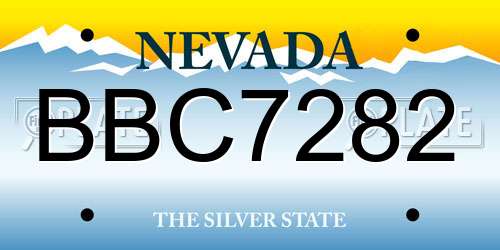 BBC7282 Nevada License Plate