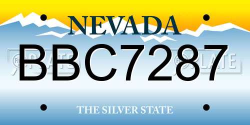 BBC7287 Nevada License Plate