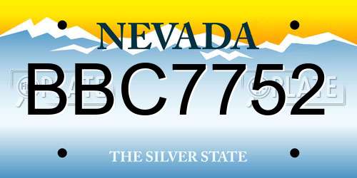 BBC7752 Nevada License Plate