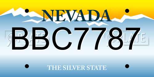 BBC7787 Nevada License Plate