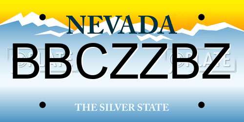 BBCZZBZ Nevada License Plate