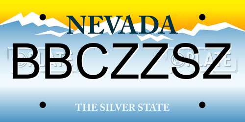 BBCZZSZ Nevada License Plate