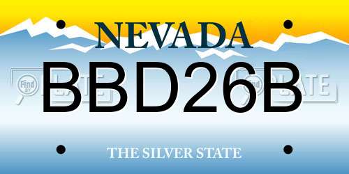 BBD26B Nevada License Plate