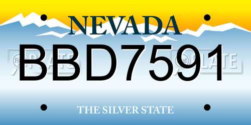 BBD7591 Nevada License Plate