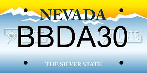BBDA30 Nevada License Plate