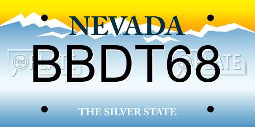 BBDT68 Nevada License Plate