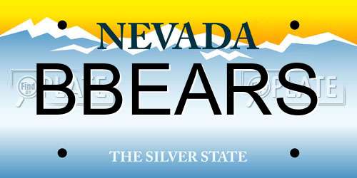 BBEARS Nevada License Plate