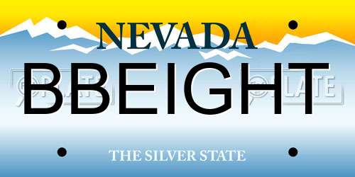 BBEIGHT Nevada License Plate