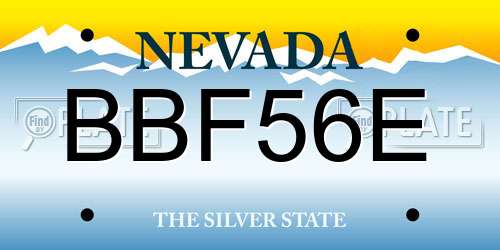 BBF56E Nevada License Plate