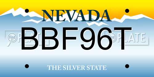 BBF96T Nevada License Plate