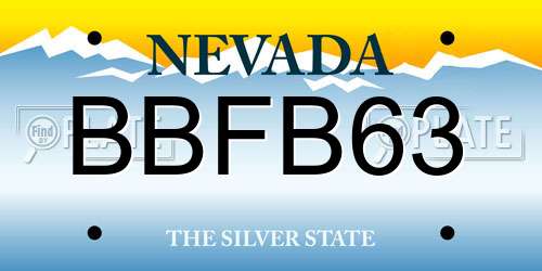 BBFB63 Nevada License Plate