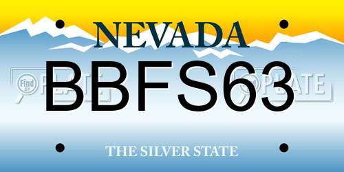 BBFS63 Nevada License Plate