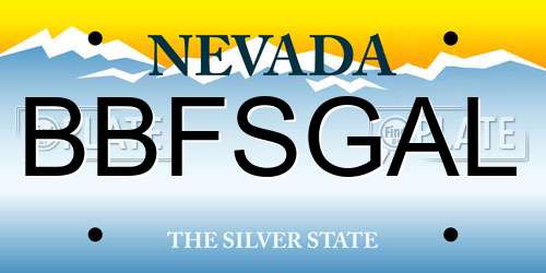 BBFSGAL Nevada License Plate