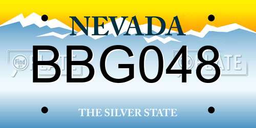 BBG048 Nevada License Plate