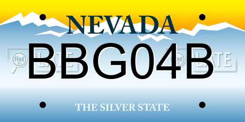 BBG04B Nevada License Plate