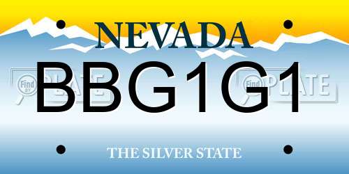 BBG1G1 Nevada License Plate