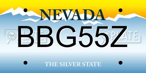 BBG55Z Nevada License Plate