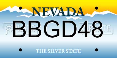BBGD48 Nevada License Plate