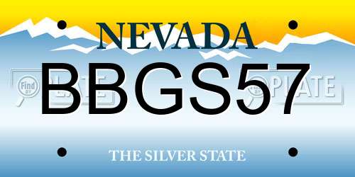 BBGS57 Nevada License Plate