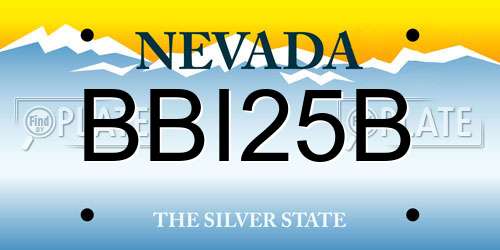 BBI25B Nevada License Plate
