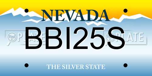 BBI25S Nevada License Plate