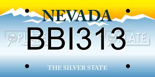 BBI313 Nevada License Plate