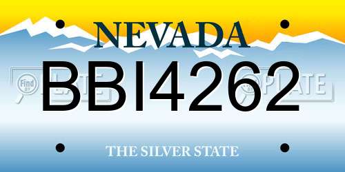 BBI4262 Nevada License Plate