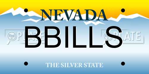 BBILLS Nevada License Plate