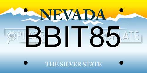 BBIT85 Nevada License Plate