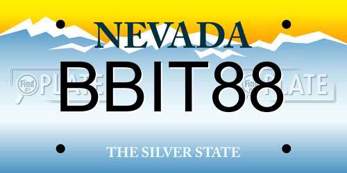 BBIT88 Nevada License Plate