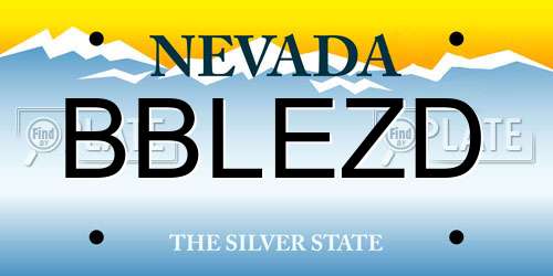 BBLEZD Nevada License Plate
