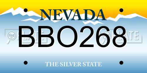 BBO268 Nevada License Plate