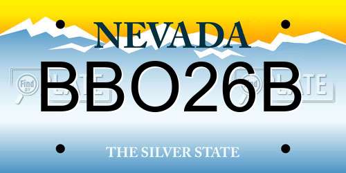 BBO26B Nevada License Plate
