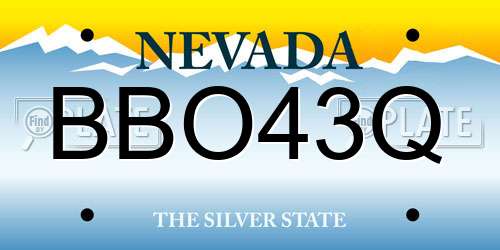 BBO43Q Nevada License Plate