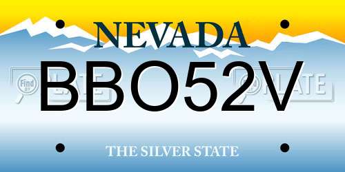 BBO52V Nevada License Plate