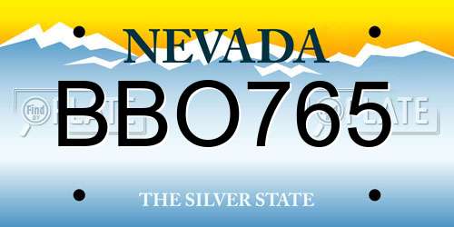 BBO765 Nevada License Plate