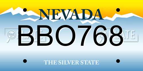 BBO768 Nevada License Plate