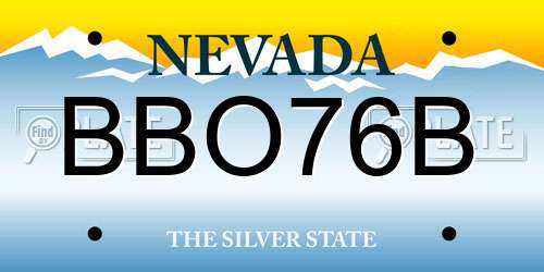 BBO76B Nevada License Plate