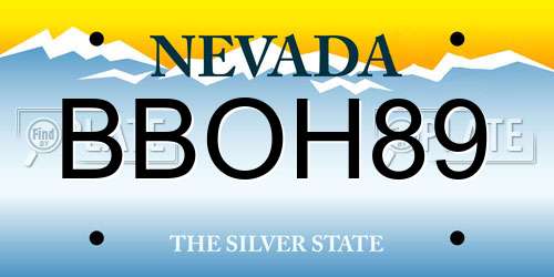 BBOH89 Nevada License Plate