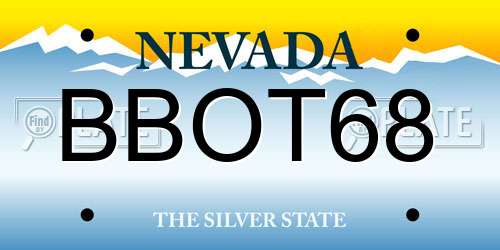 BBOT68 Nevada License Plate